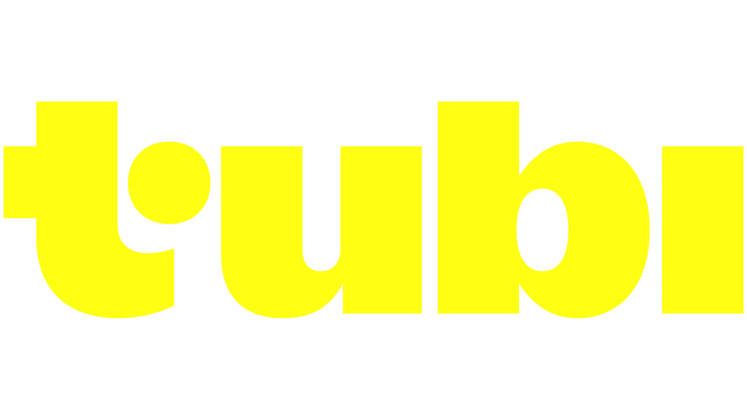 Bright yellow background prominently displays the Tubi logo, symbolizing the streaming service. This image connects to content about free streaming options.